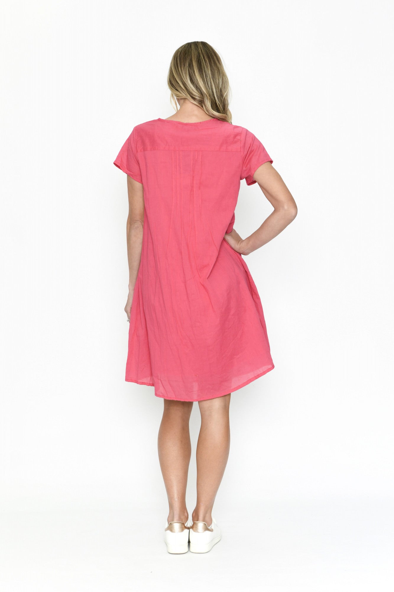 One Summer The Taylor Dress - NO IRONING! Hot Pink