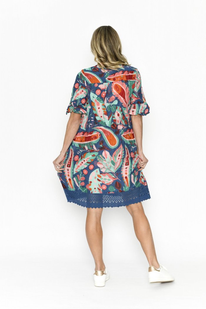 One Summer The Hannah Dress Burnt Leaves