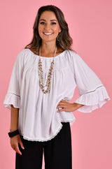 Bodacious Rouched Bell Sleeve Top