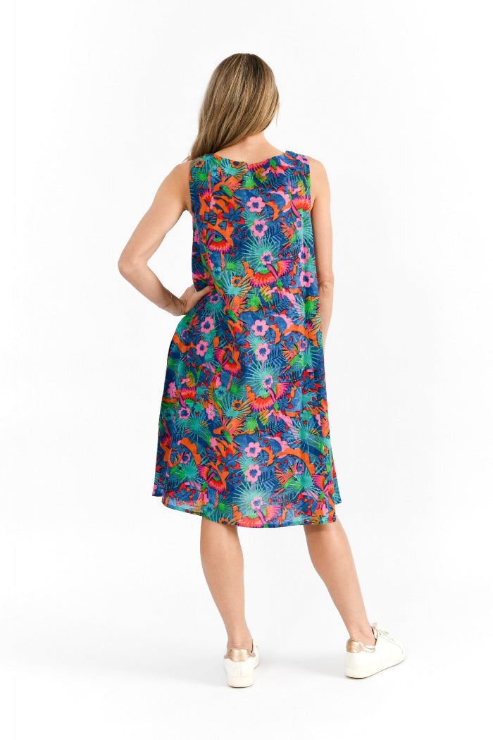 One Summer Estelle Crew Neck Sleeveless Dress Macau Trop 3