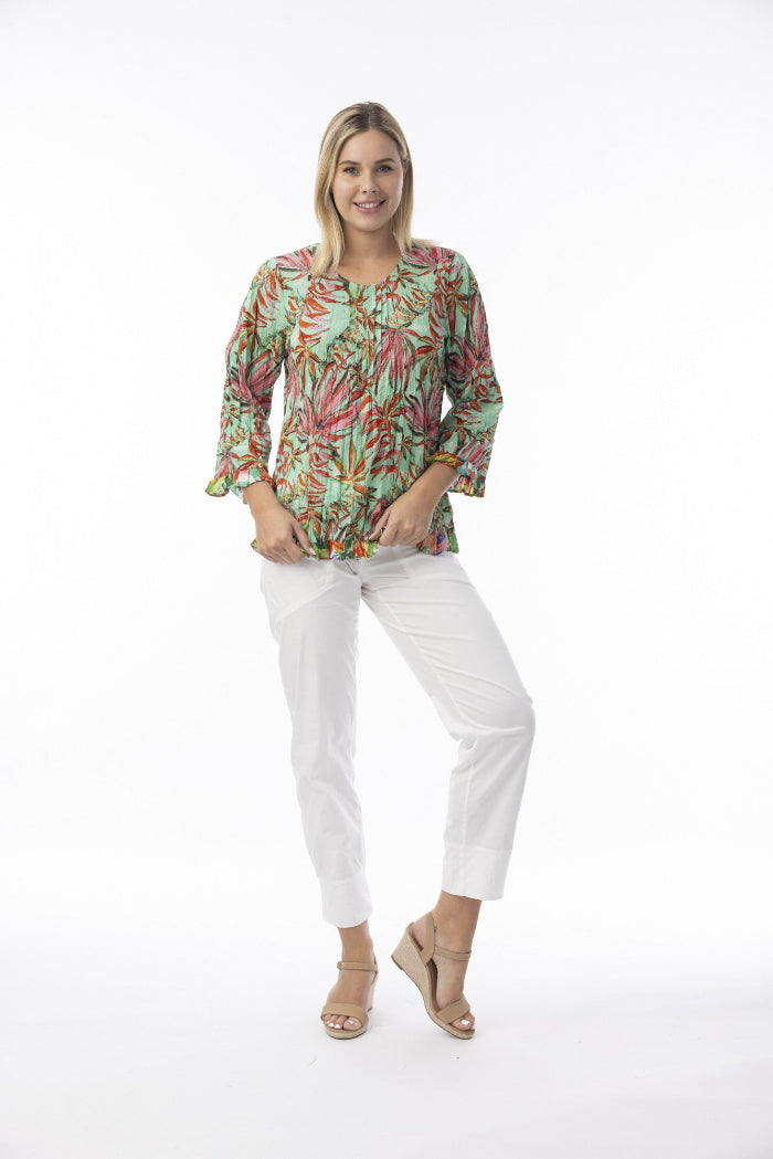 Orientique Frill Sleeve Top Equador