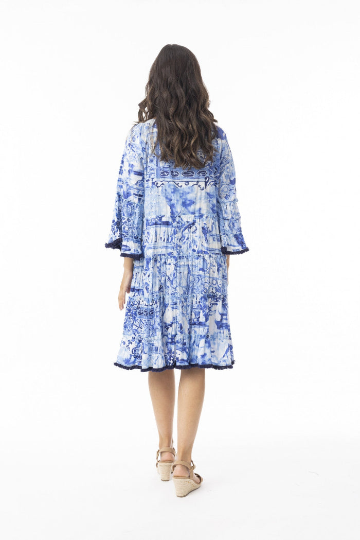 Orientique Dress Layer Frill Sleeve Okayama
