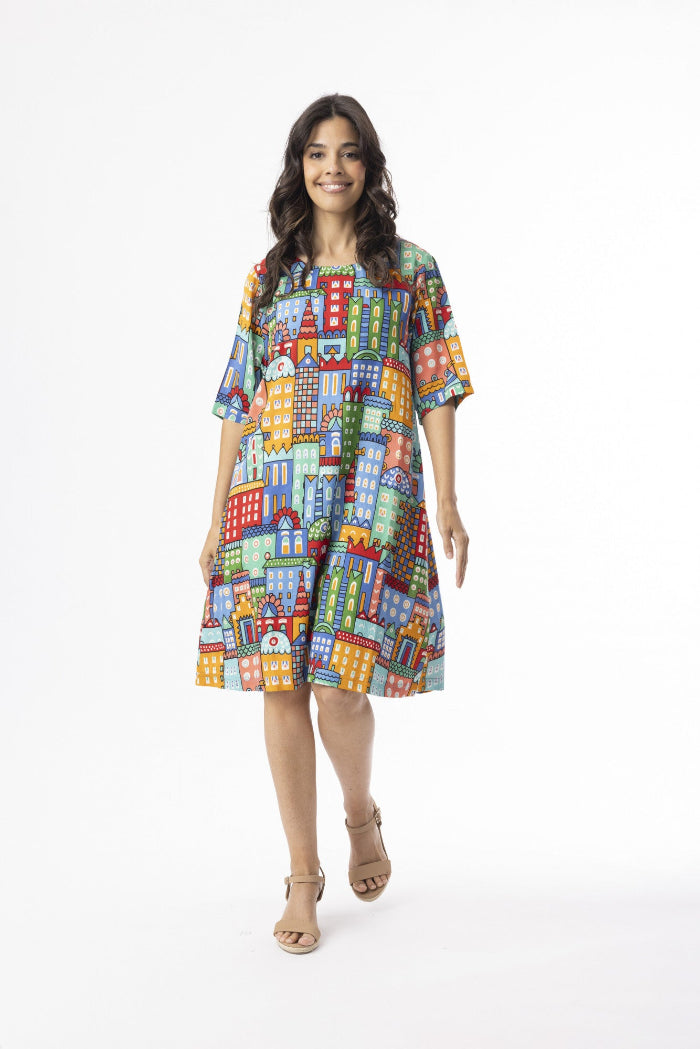 Orientique Cotton Contemporary Dress City