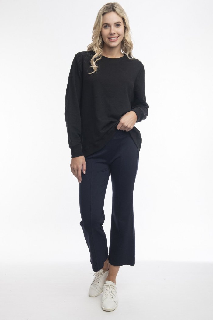 Orientique Ponte Flared Wide Band Pants Navy