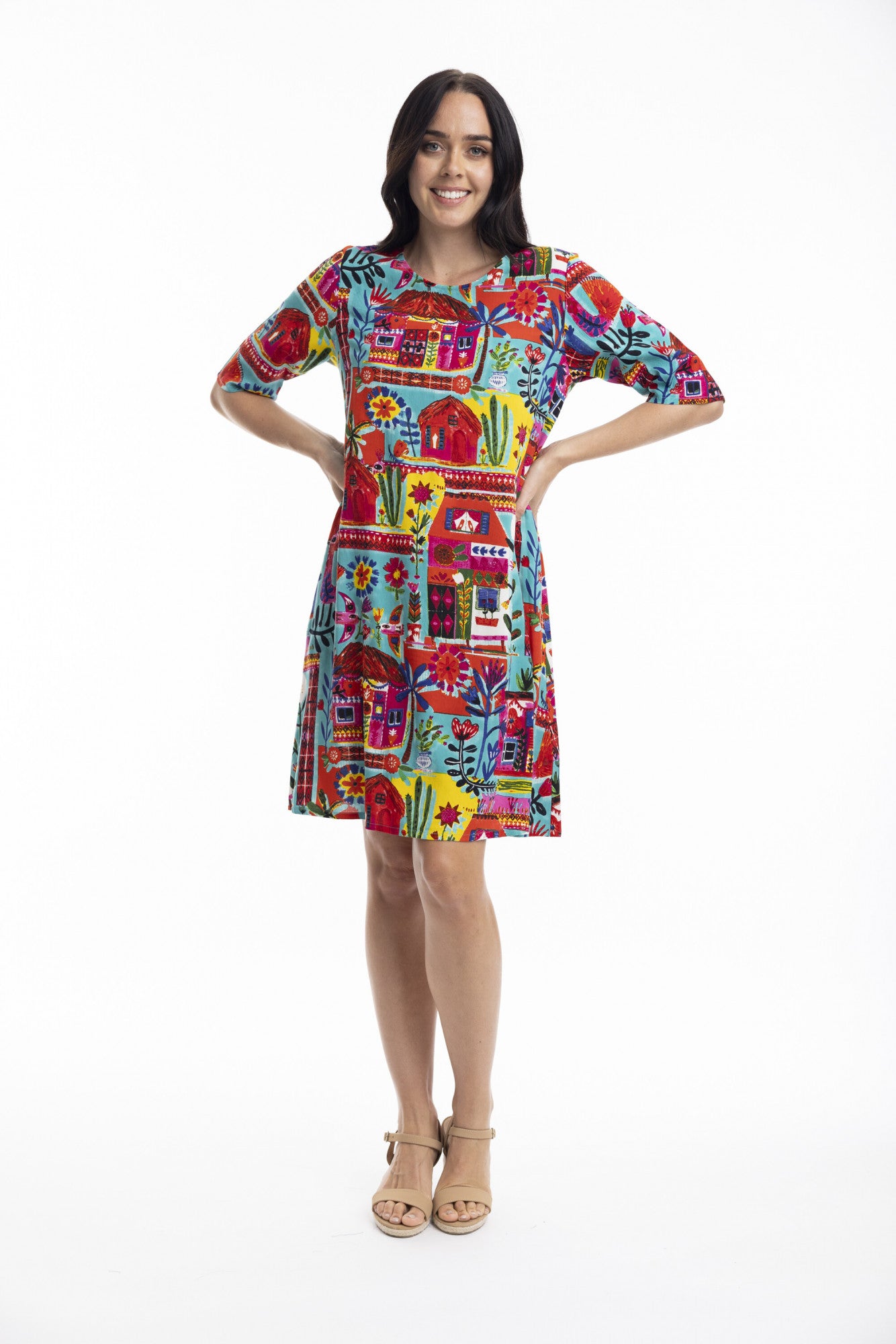 Orientique Contemporary Dress Folk Huts