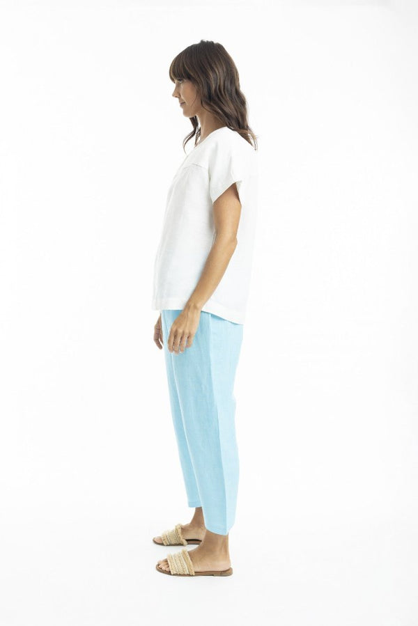 Linen Pant White Sky