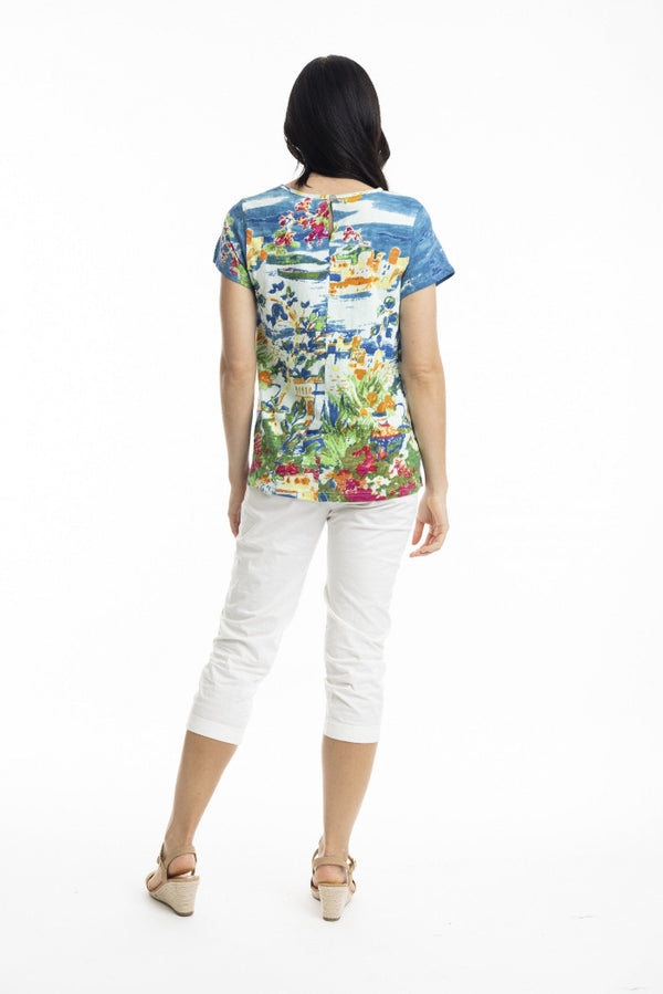 Orientique - Contemporary V Neck Tee Positano