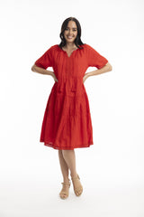 Orientique - Broderie Layer Dress Scarlet