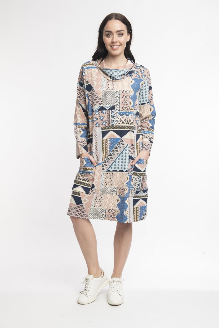 Orientique - La Boheme Shift Cowl Dress