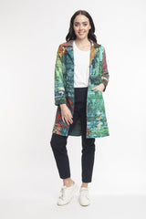 Orientique - Digital Print Mid Length Coat