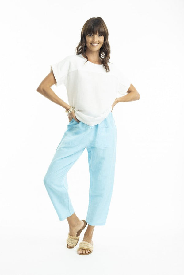 Linen Pant White Sky