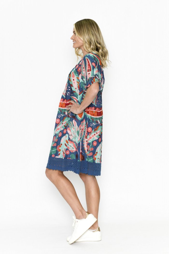 One Summer The Hannah Dress Burnt Leaves