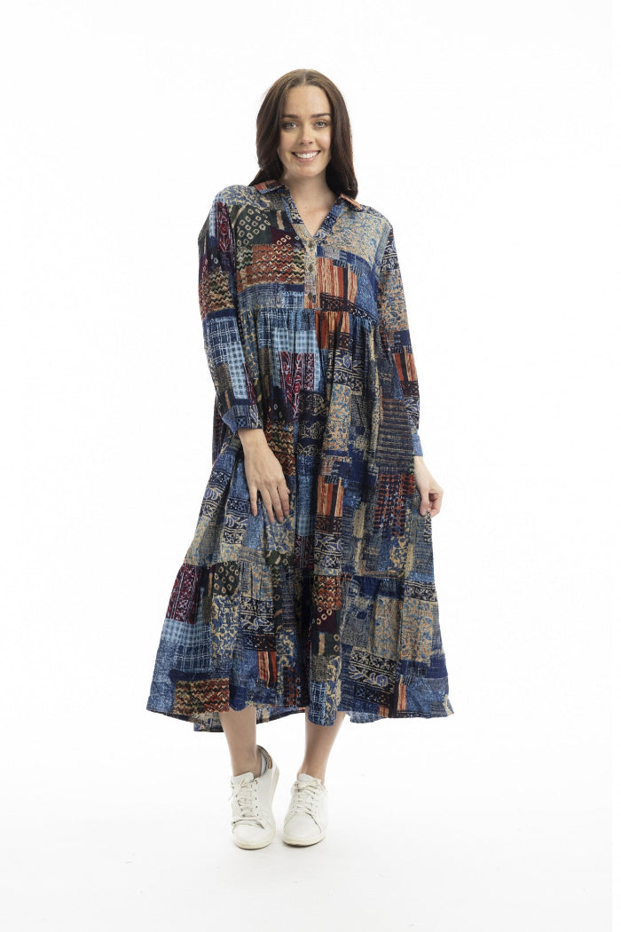 Orientique California Dreaming Dress Maxi Collar