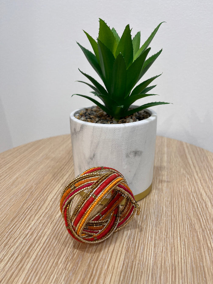 Escape Orange and Red Double Wrap Cuff Bracelet