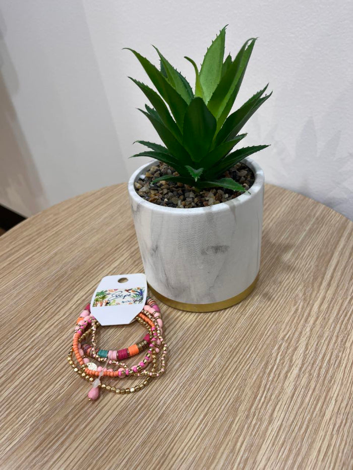 Escape Pink and Gold Beaded Bracelet Pack