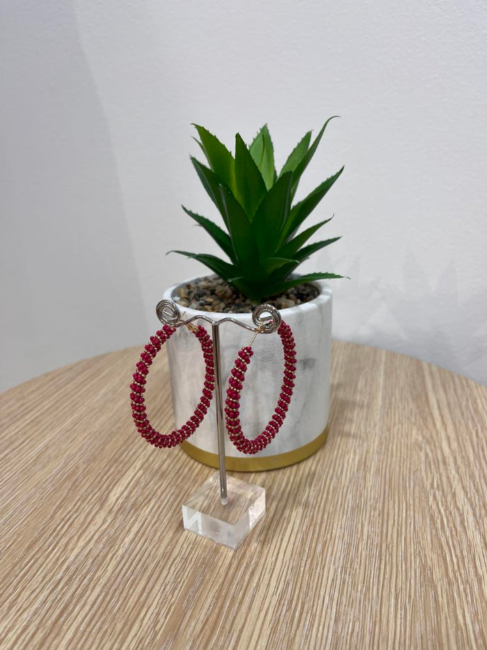 Escape Red Large Hoop Earrings