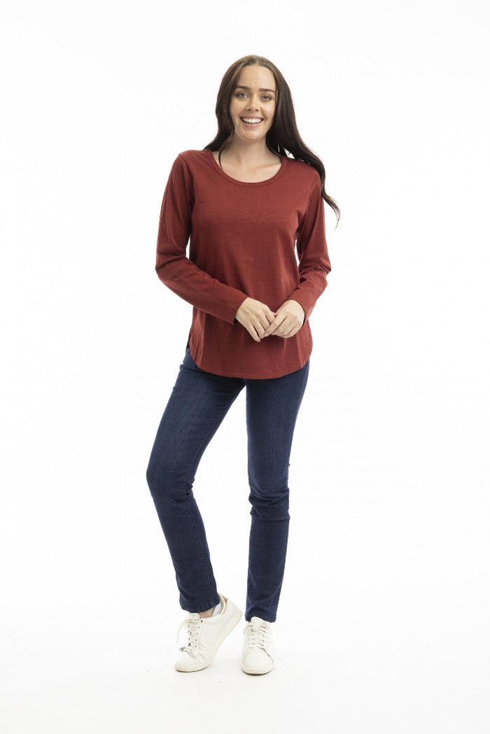 Orientique  Essential T-shirt Crew Neckline Rust