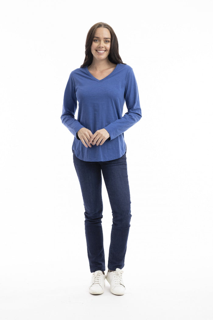 Orientique Essential T-shirt V Neckline Blue