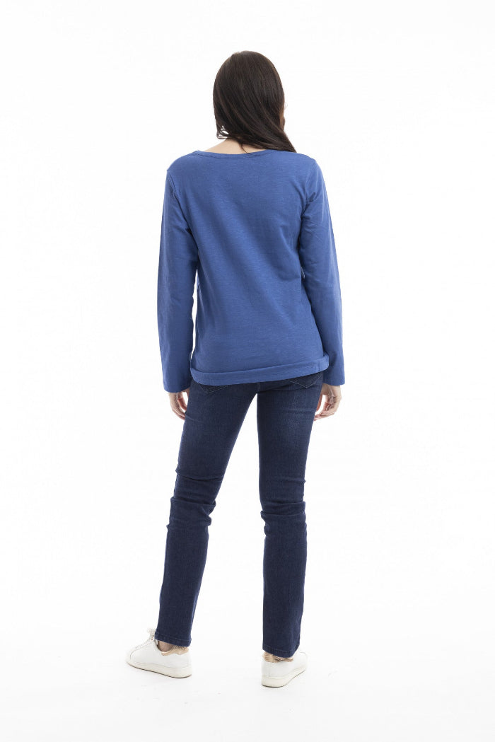 Orientique Essential T-shirt V Neckline Blue