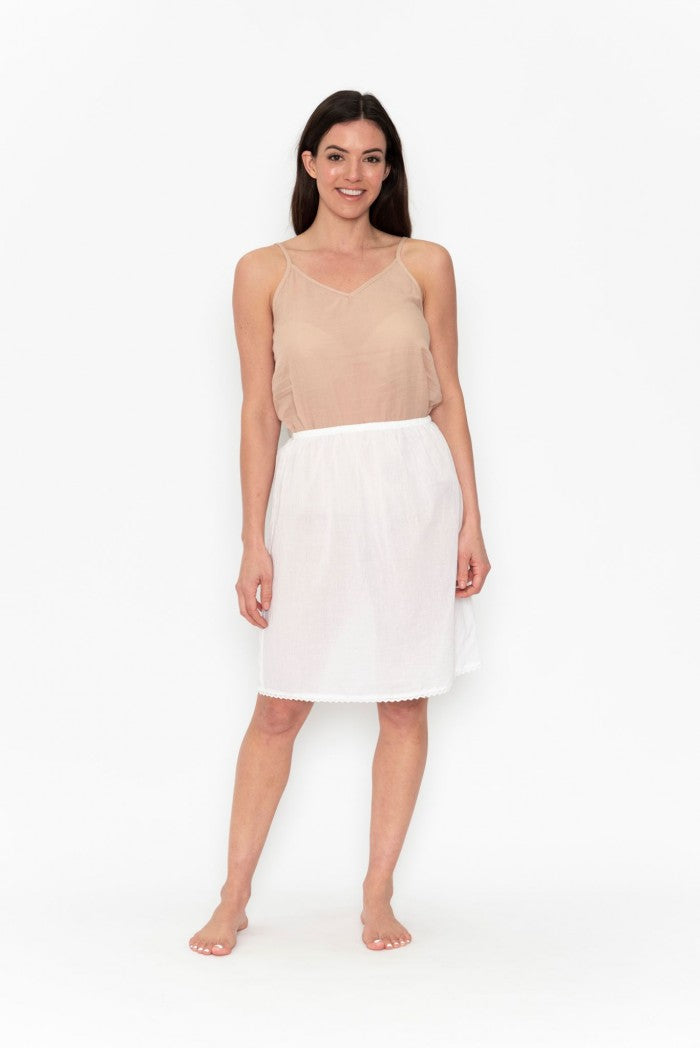 Orientique Cotton 1/2 Skirt Slip White
