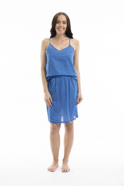 Orientique Cotton 1/2 Skirt Slip Electric Blue