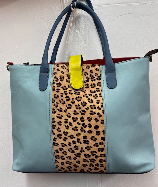 Kosa Leather Large Blue Shoulder Bag