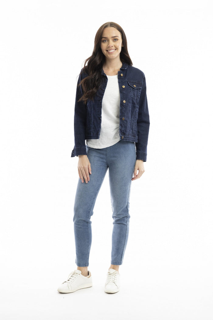 Orientique Jean Pull On Washed Denim