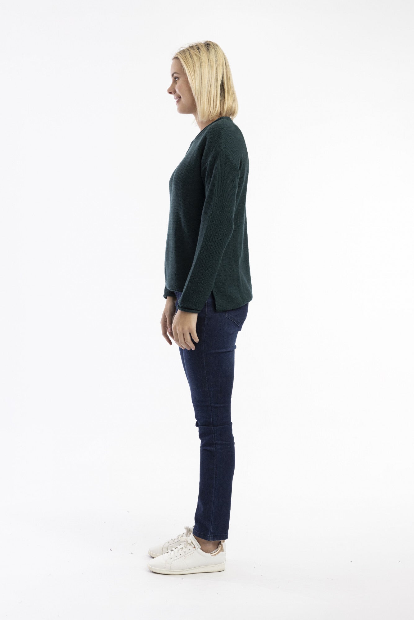 Orientique Knit Top R Neck Pine