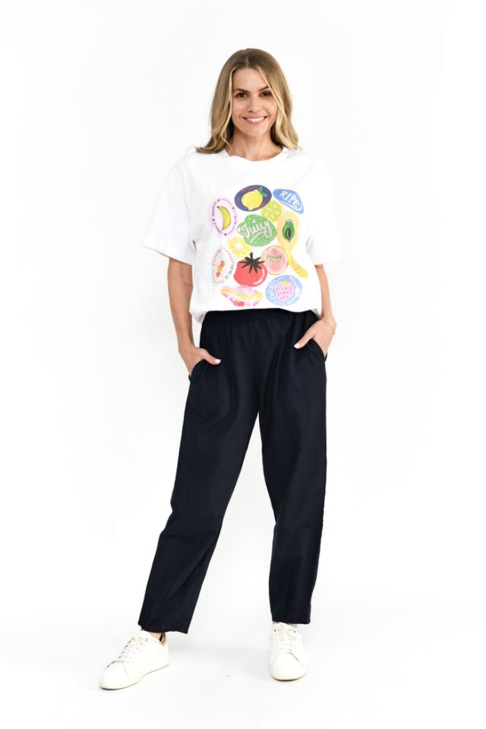 One Summer Ruby Crew Neck Printed Tshirt Fresh Fruit