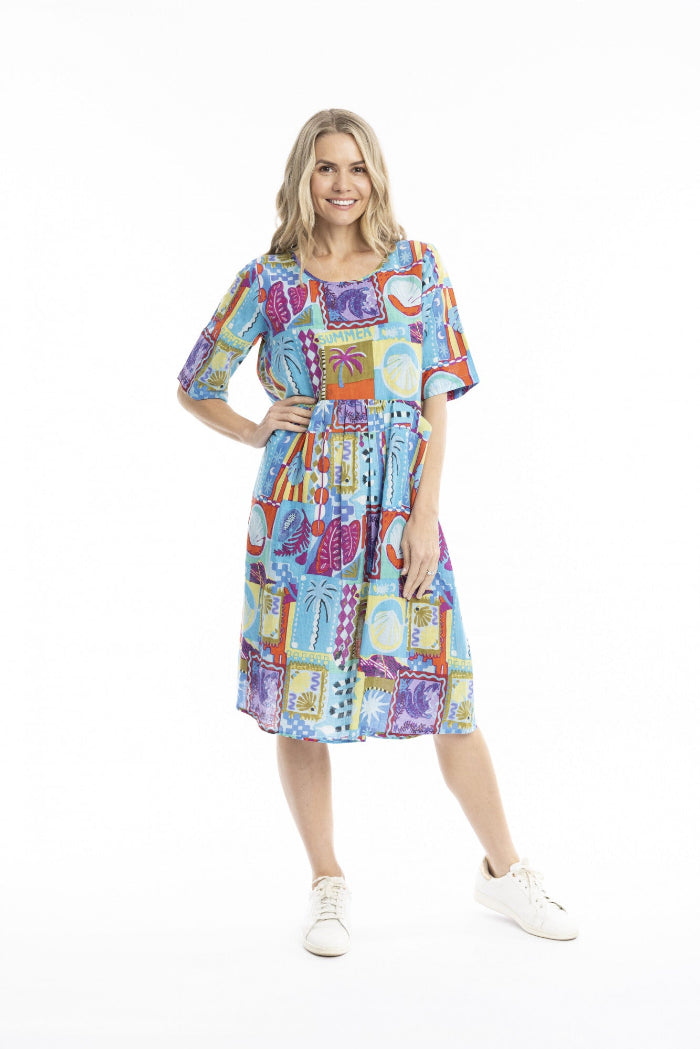 One Summer Yvonne Round Neck Dress Tropicana 2