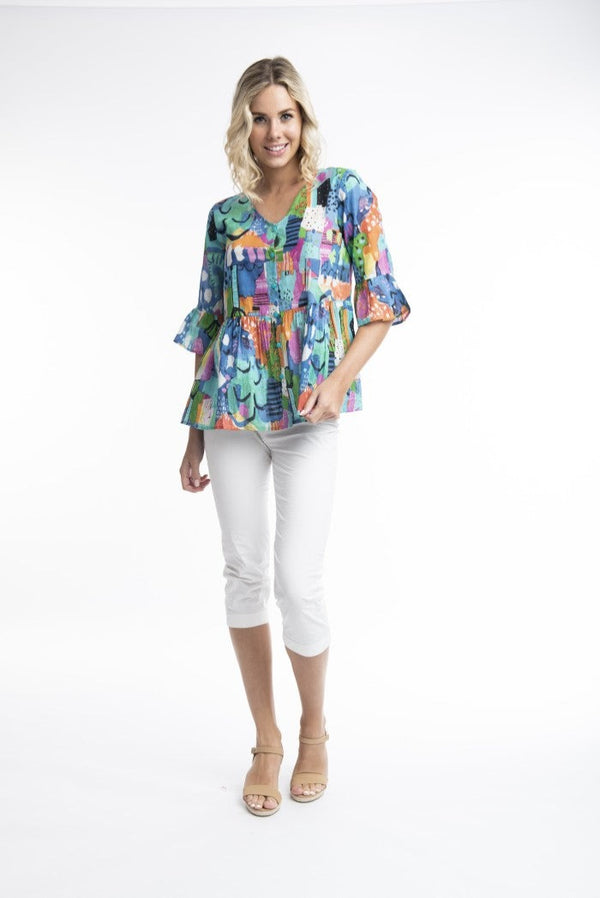Orientique - Alanya Buttoned Gathered Top
