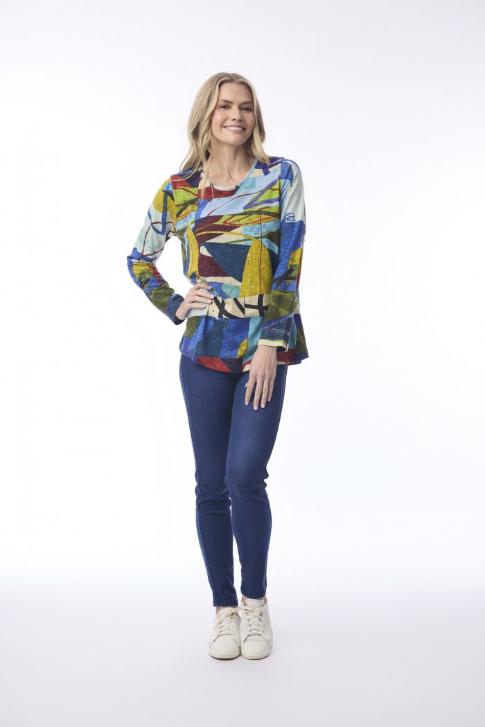 Orientique Contemporary Tee Crew Neck Abstract