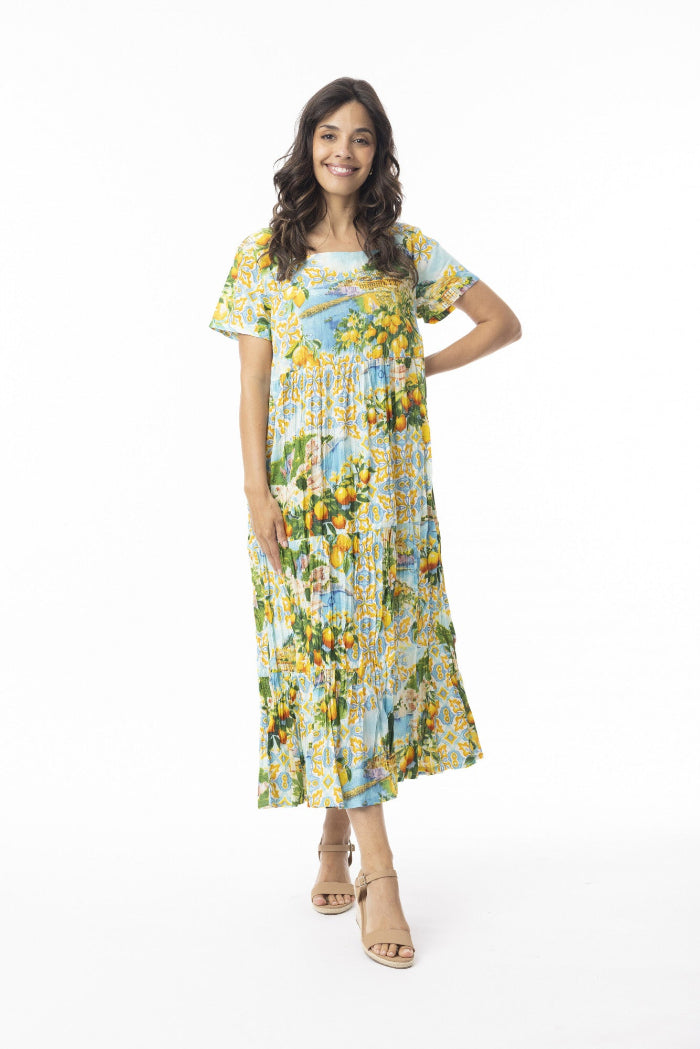 Orientique Amalfi Dress Layers Square Neckline