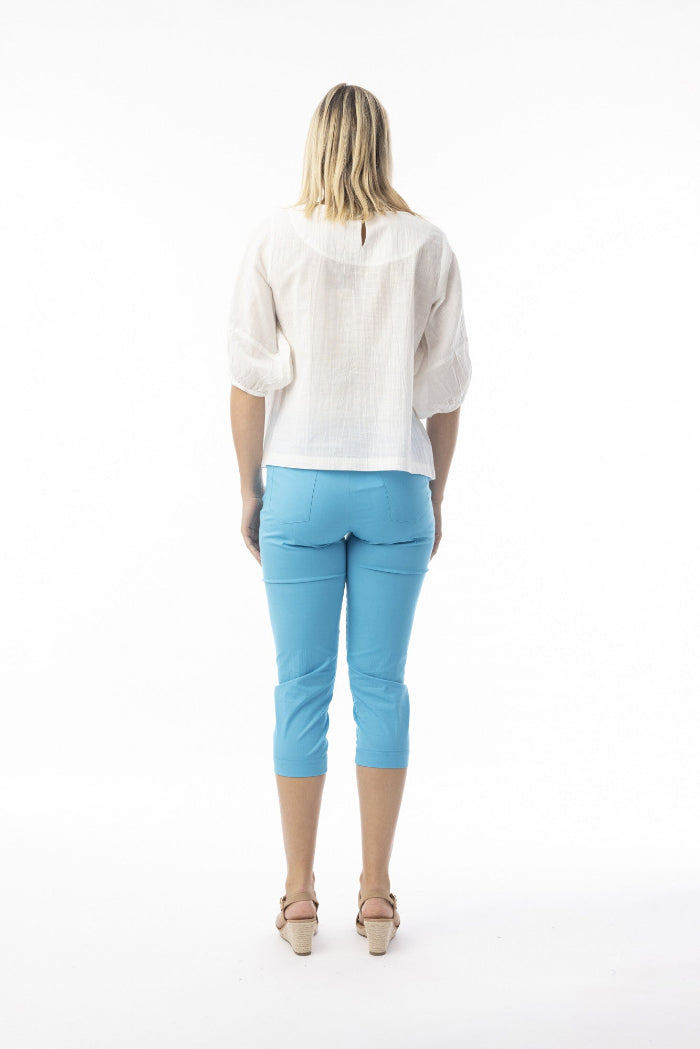Orientique Bangalene Pant Capri Turquoise