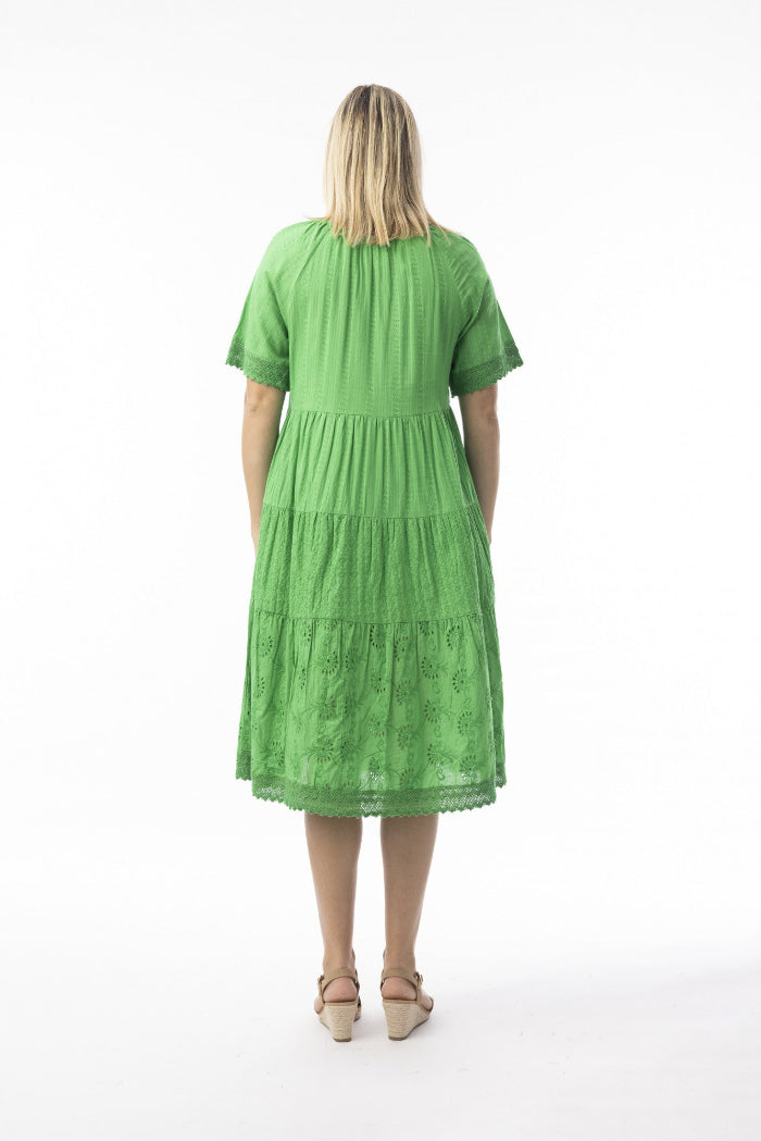 Orientique - Broderie Layer Dress Green