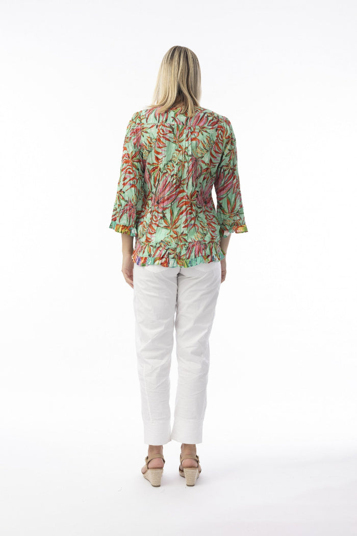 Orientique Frill Sleeve Top Equador