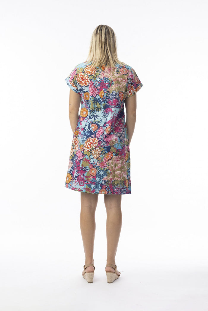 Orientique Ikebana Dress Reversible Short Sleeve