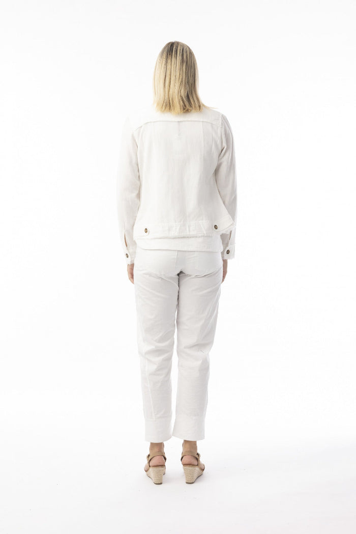 Orientique Linen Essential Jacket White