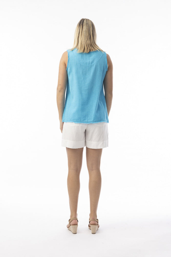Orientique Linen Essentials Cami Aqua