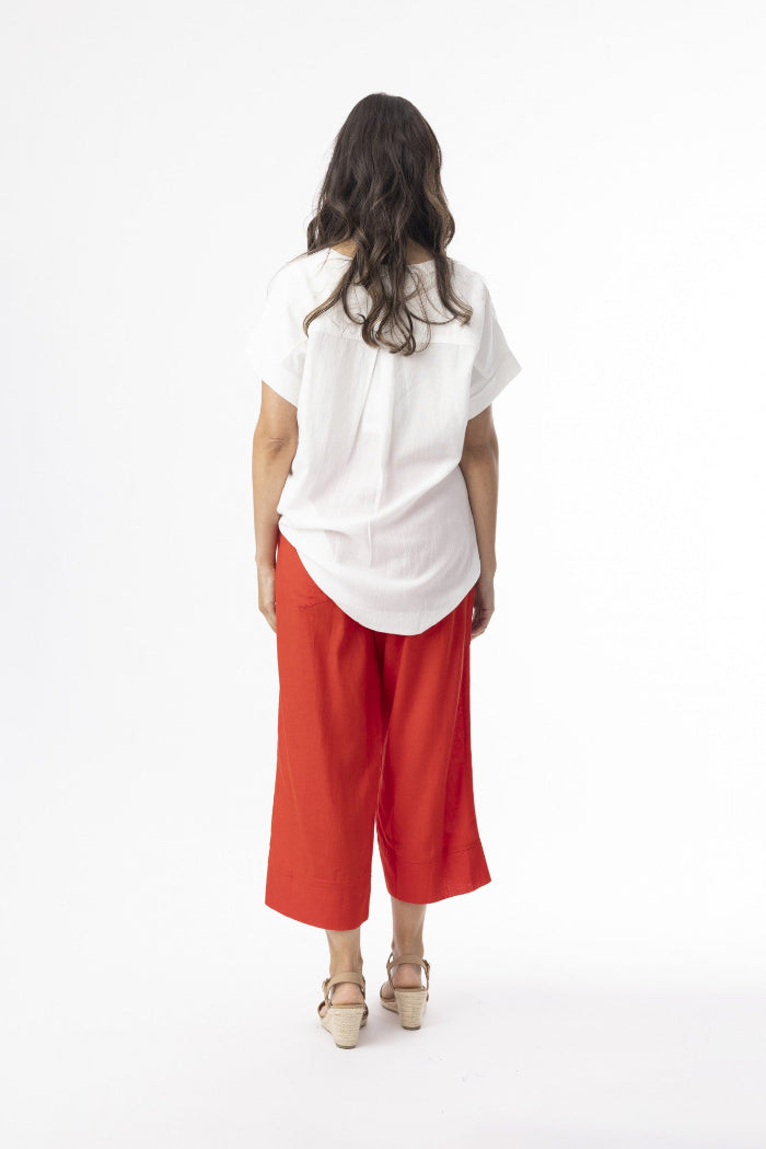 Orientique Linen Essentials Pant Red