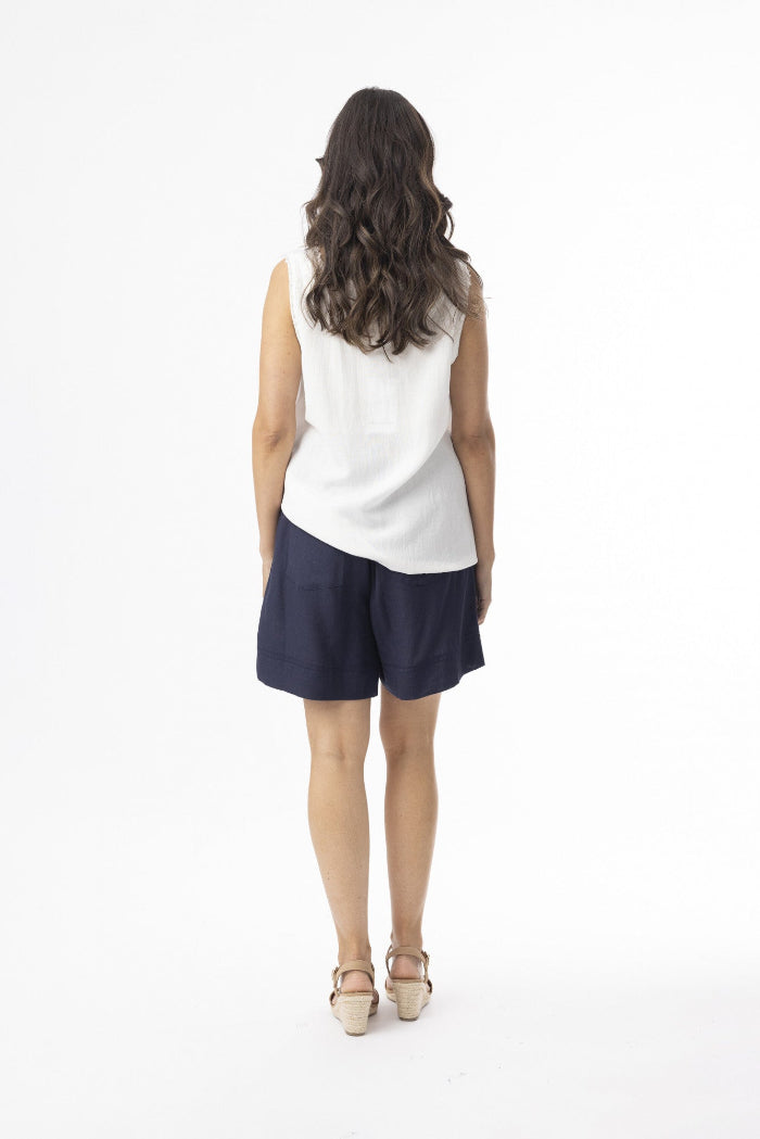 Orientique Linen Essentials Shorts Navy