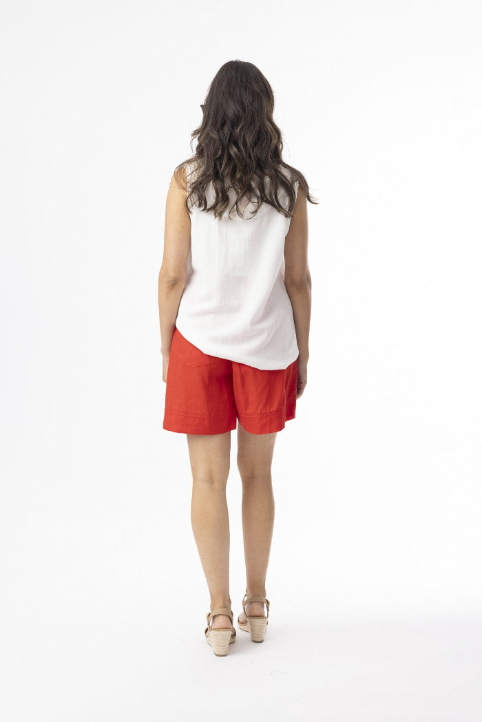 Orientique Linen Essentials Shorts Red