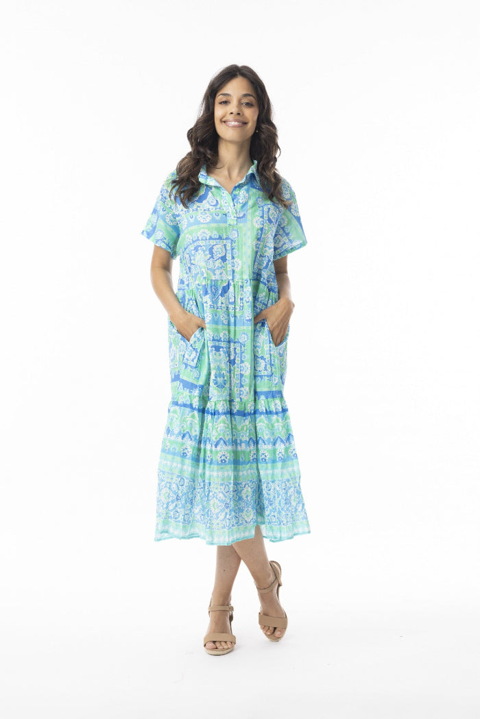 Orientique Montevideo Dress Collar Aqua