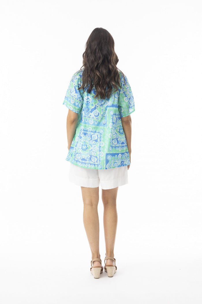 Orientique Montevideo Top Short Sleeve Aqua