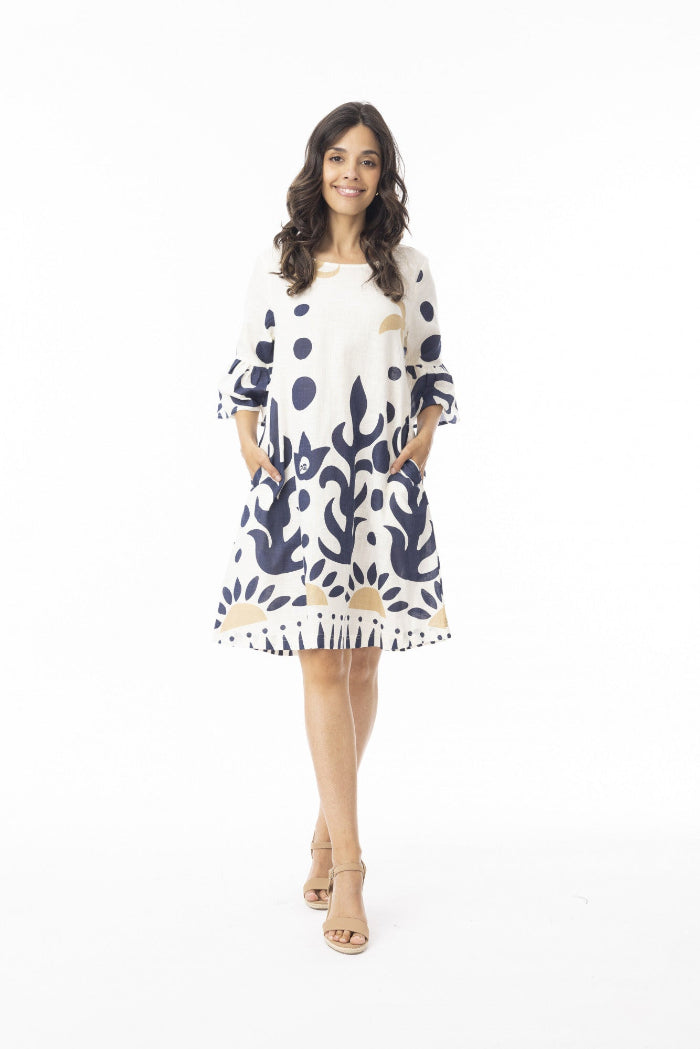 Orientique Nazca Dress Contemporary Frill Sleeve