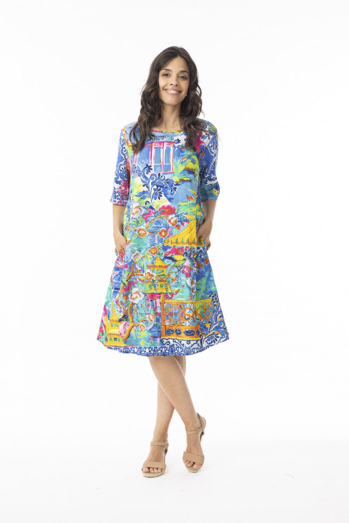 Orientique Okayama Dress Contemporary Multicolour
