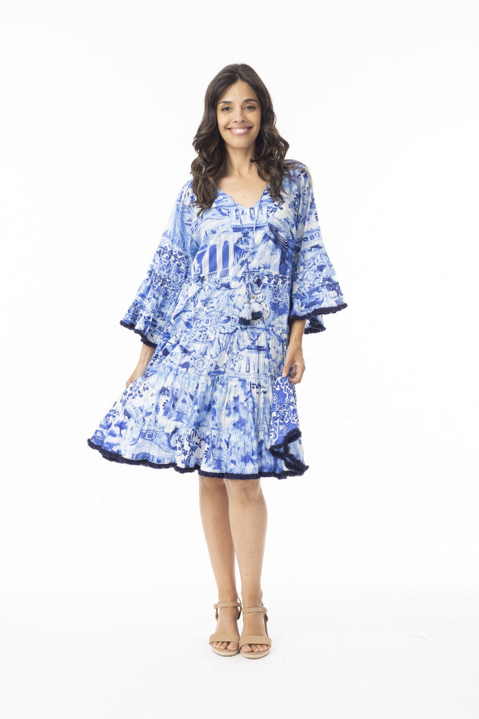 Orientique Dress Layer Frill Sleeve Okayama