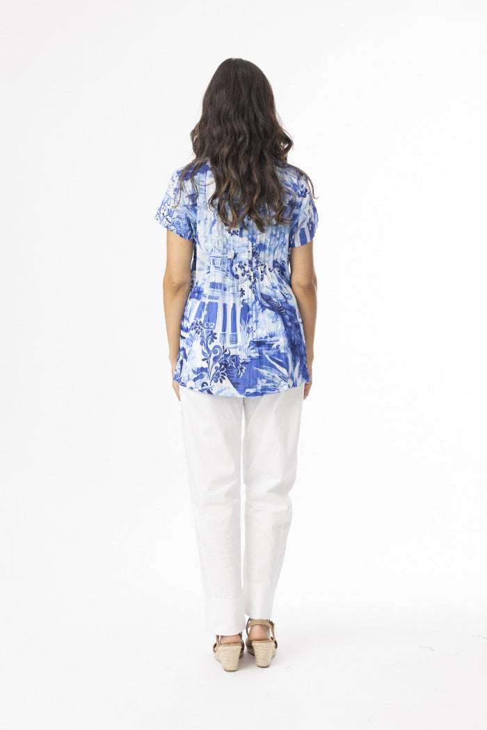 Orientique Okayama Top Pleated Blue
