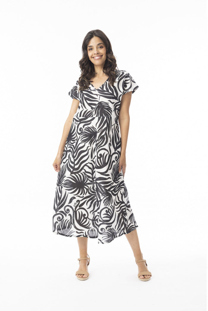 Suriname Black Dress Bias Cap Sleeve