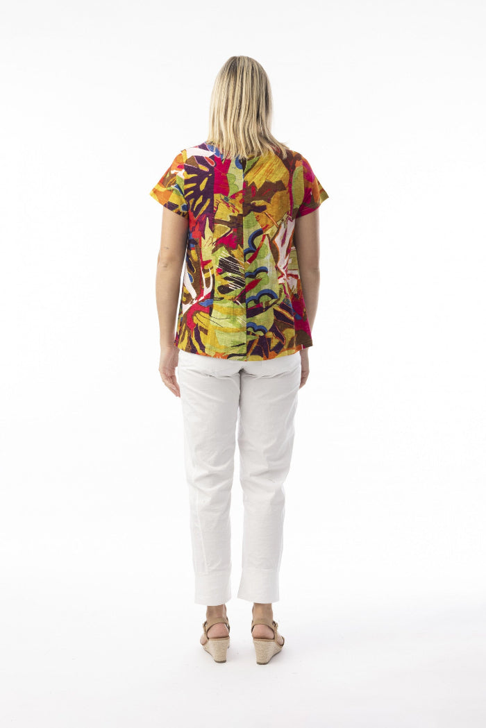 Orientique T-Shirt Contemporary Crew Leaves Red